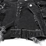 Short 'Punk Distressed' en Denim Noir