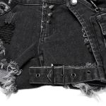 Short 'Punk Distressed' en Denim Noir