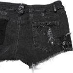 Short 'Punk Distressed' en Denim Noir