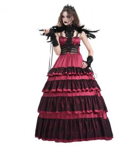 Longue Robe 'Darkness Meet Glamour' Rouge