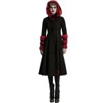 Manteau à Capuche 'Karmay' Noir et Rouge