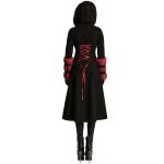 Manteau à Capuche 'Karmay' Noir et Rouge