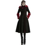 Black and Red 'Karmay' Hooded Coat
