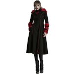 Black and Red 'Karmay' Hooded Coat