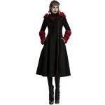 Manteau à Capuche 'Karmay' Noir et Rouge