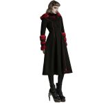Black and Red 'Karmay' Hooded Coat