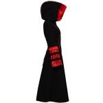 Black and Red 'Karmay' Hooded Coat