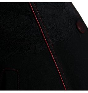 Manteau à Capuche 'Karmay' Noir et Rouge