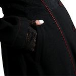 Black and Red 'Karmay' Hooded Coat