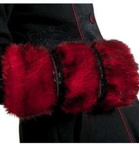 Manteau à Capuche 'Karmay' Noir et Rouge