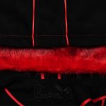 Black and Red 'Karmay' Hooded Coat