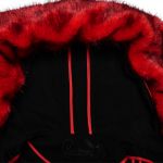 Black and Red 'Karmay' Hooded Coat