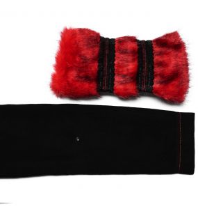 Black and Red 'Karmay' Hooded Coat