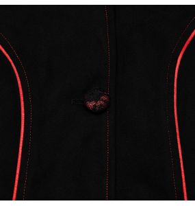 Manteau à Capuche 'Karmay' Noir et Rouge