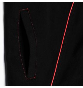 Manteau à Capuche 'Karmay' Noir et Rouge