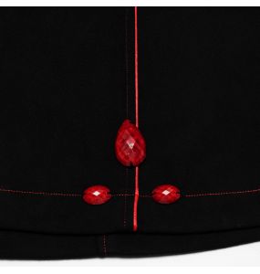 Manteau à Capuche 'Karmay' Noir et Rouge