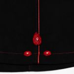 Black and Red 'Karmay' Hooded Coat