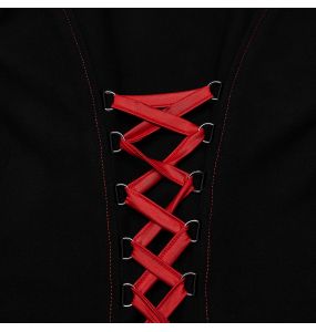 Manteau à Capuche 'Karmay' Noir et Rouge