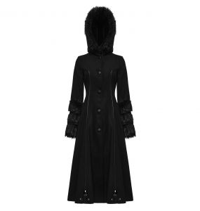Black 'Karmay' Hooded Coat