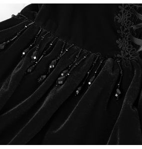 Robe Courte Gothic Lolita 'Amelina' Noire