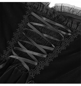 Black 'Amelina' Gothic Lolita Short Dress