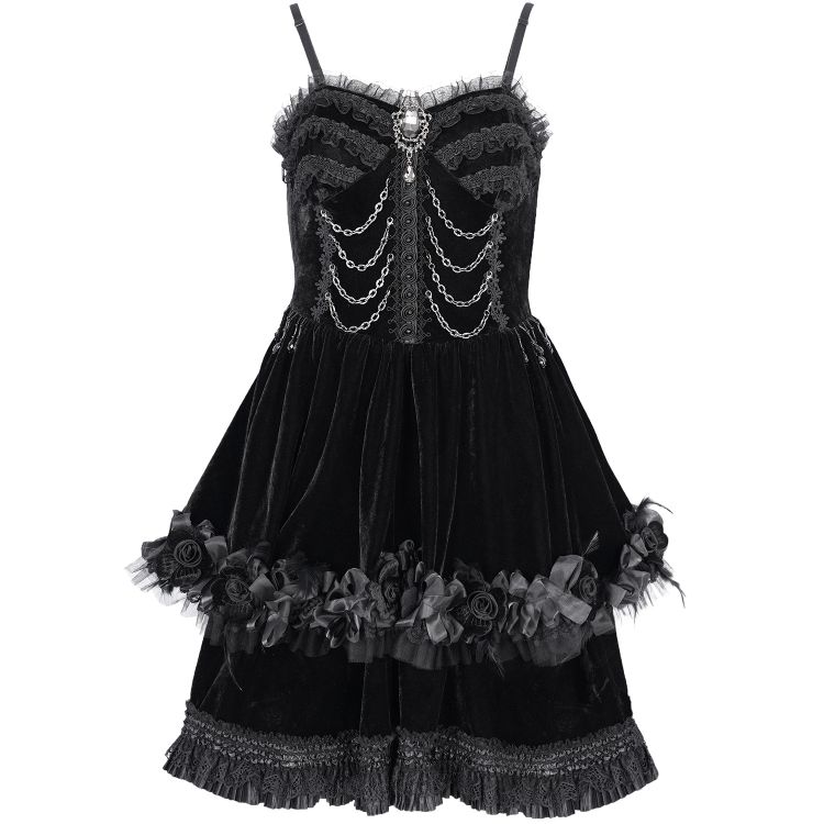 Black 'Amelina' Gothic Lolita Short Dress