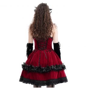 Robe Courte Gothic Lolita 'Amelina' Rouge