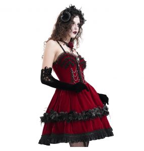 Robe Courte Gothic Lolita 'Amelina' Rouge