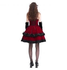 Robe Courte Gothic Lolita 'Amelina' Rouge