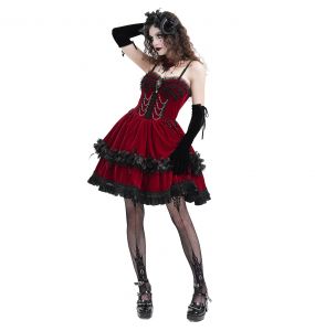 Robe Courte Gothic Lolita 'Amelina' Rouge