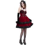 Robe Courte Gothic Lolita 'Amelina' Rouge