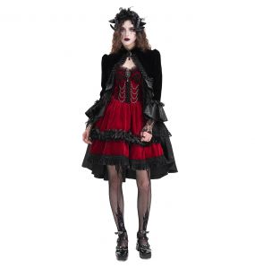 Robe Courte Gothic Lolita 'Amelina' Rouge