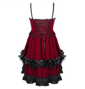 Robe Courte Gothic Lolita 'Amelina' Rouge