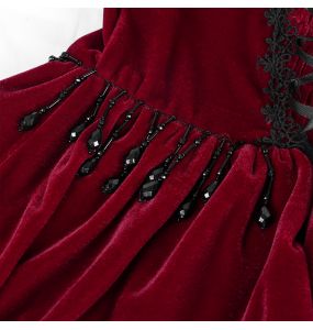 Robe Courte Gothic Lolita 'Amelina' Rouge