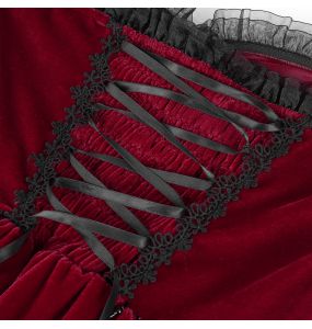 Robe Courte Gothic Lolita 'Amelina' Rouge