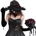 Chapeau Gothique 'Glamour' Noir