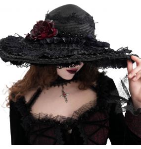 Chapeau Gothique 'Glamour' Noir