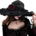 Chapeau Gothique 'Glamour' Noir