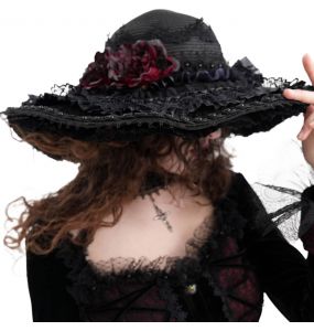 Chapeau Gothique 'Glamour' Noir