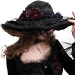 Chapeau Gothique 'Glamour' Noir