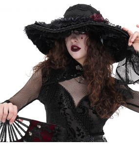 Chapeau Gothique 'Glamour' Noir
