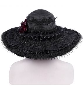 Chapeau Gothique 'Glamour' Noir