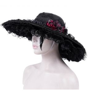 Chapeau Gothique 'Glamour' Noir