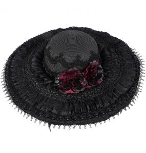 Chapeau Gothique 'Glamour' Noir