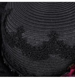 Chapeau Gothique 'Glamour' Noir