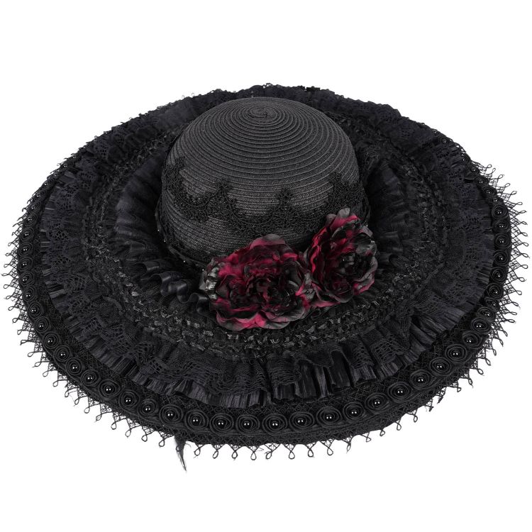 Chapeau Gothique 'Glamour' Noir