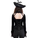 Veste Courte 'Amelie' en Velours Noire et Bordeaux