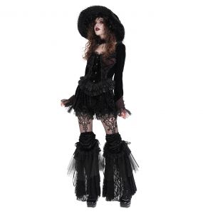 Veste Courte 'Amelie' en Velours Noire et Bordeaux