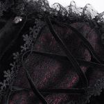 Veste Courte 'Amelie' en Velours Noire et Bordeaux