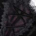 Veste Courte 'Amelie' en Velours Noire et Bordeaux